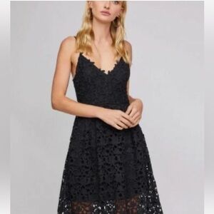 Astr Black Lace Mini Dress